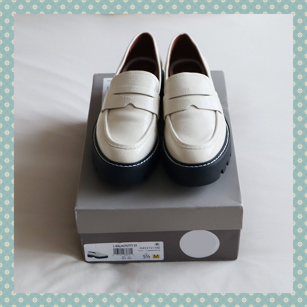 BNIB Franco Sarto Balin Lug Sole Penny Loafer in Putty